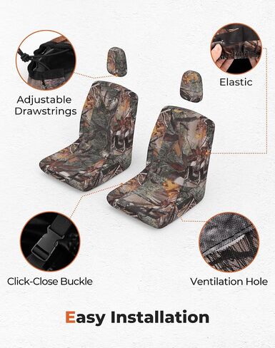 KEMIMOTO Seat Covers, Camo Bucket Seat Cover Set Compatible with Rhino 450, Rhino 660, Rhino 700, Water-Resistance UTV Seat Covers Fits with Rhino Seat Cover with Headrest Cover Seat Cover Accessories in Saudi Arabia