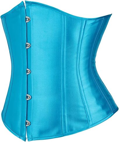 Women's Satin Corsets Top Lace Up Boned Overbust Corset bustier Lingerie Body Shaper Bustier in Saudi Arabia