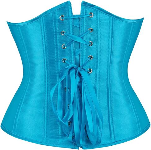 Women's Satin Corsets Top Lace Up Boned Overbust Corset bustier Lingerie Body Shaper Bustier in Saudi Arabia