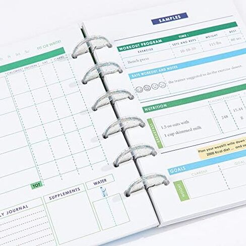 80 قطعة من أقراص تجليد الكتب البلاستيكية، 10 ألوان أقراص توسيع Discbound حلقات ربط القلب لمخططي أجهزة الكمبيوتر المحمولة DIY in Kuwait