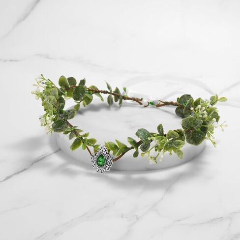 تيجان أوراق الجنية من SWEETV للنساء Elven الأميرة تيارا زهرة قزم خوذة لأزياء الهالوين التأثيرية التقطت الصور لحفلات الزفاف in Kuwait