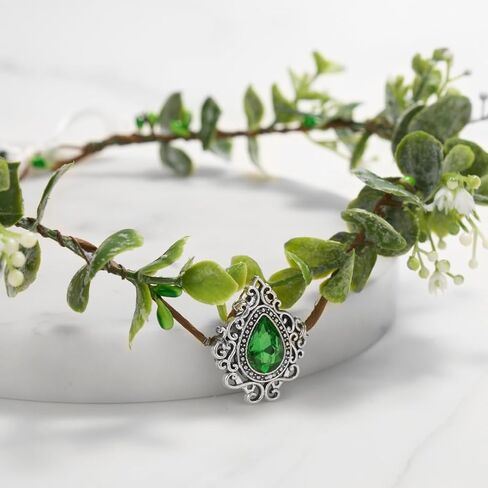 تيجان أوراق الجنية من SWEETV للنساء Elven الأميرة تيارا زهرة قزم خوذة لأزياء الهالوين التأثيرية التقطت الصور لحفلات الزفاف in Kuwait