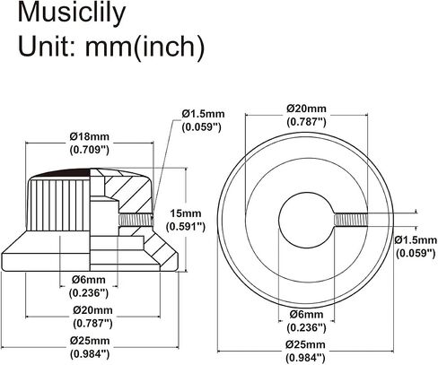 مقابض جيتار علوية من Musiclily Pro مقاس 6 مم من الفولاذ UFO Abalone مع مجموعة براغي للجيتار الكهربائي على طراز Strat، كروم (مجموعة من 3) in Saudi Arabia