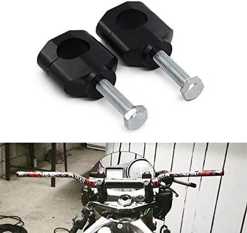 1 1/8 بوصة 28 مم CNC للدراجات النارية المقود الناهض المشبك محول تركيب متوافق مع CR125R CRF250R CRF450R CRF450L CRF450RX CRF450RL KX125 KX250 KX450F RMZ250 أسود in Kuwait