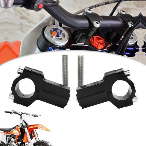 1 1/8 بوصة 28 مم CNC للدراجات النارية المقود الناهض المشبك محول تركيب متوافق مع CR125R CRF250R CRF450R CRF450L CRF450RX CRF450RL KX125 KX250 KX450F RMZ250 أسود in Kuwait
