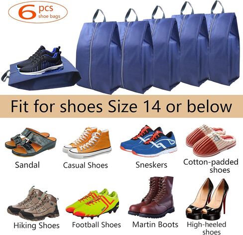 6Pack Shoe Bags for Travel XX-Large Shoe Bags for Women & Men Shoe Organizer Bag for Packing with Zipper in Saudi Arabia