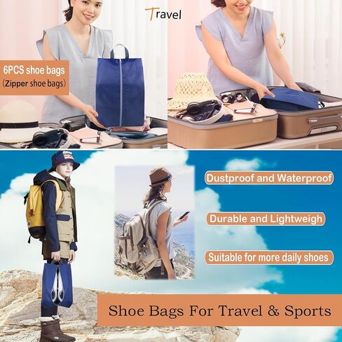 6Pack Shoe Bags for Travel XX-Large Shoe Bags for Women & Men Shoe Organizer Bag for Packing with Zipper in Saudi Arabia