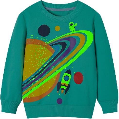 HILEELANG الصبي بلوزات هالوين عيد الميلاد الجدة يتوهج في الظلام Crewneck البلوز القطن الجرافيك القمم سترة قمصان in Kuwait