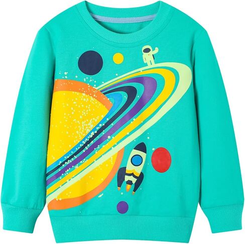 HILEELANG الصبي بلوزات هالوين عيد الميلاد الجدة يتوهج في الظلام Crewneck البلوز القطن الجرافيك القمم سترة قمصان in Kuwait