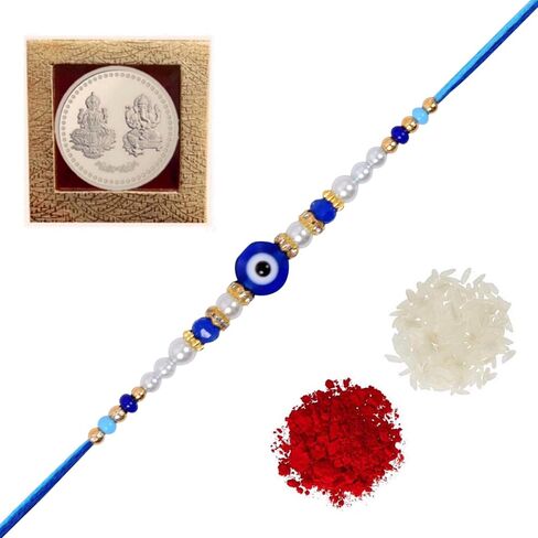 Rakhi/Rakhi for Brother/Rudraksha Rakhi/Send rakhi to USA/Rakhi for Brother with Gift Set/Rakhi Bracelet/rakhi for brother and bhabhi/Rakhi Set in Saudi Arabia