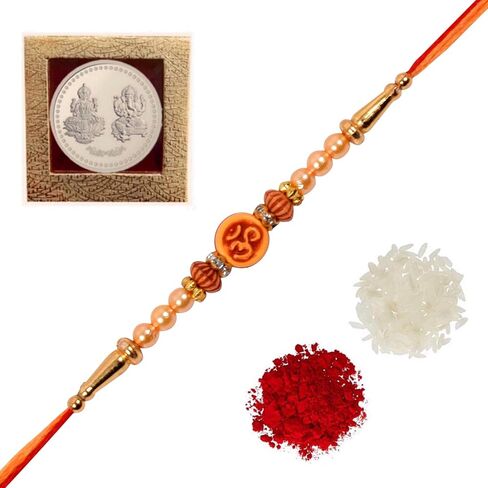 Rakhi/Rakhi for Brother/Rudraksha Rakhi/Send rakhi to USA/Rakhi for Brother with Gift Set/Rakhi Bracelet/rakhi for brother and bhabhi/Rakhi Set in Saudi Arabia