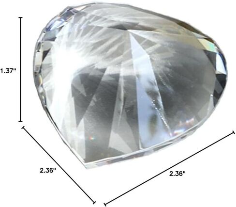 60mm/2.36in Heart Shape Crystal Diamond Glass Gems Paperweight for Home Office Decor Valentine's Day Gift Wedding (Blue) in Saudi Arabia