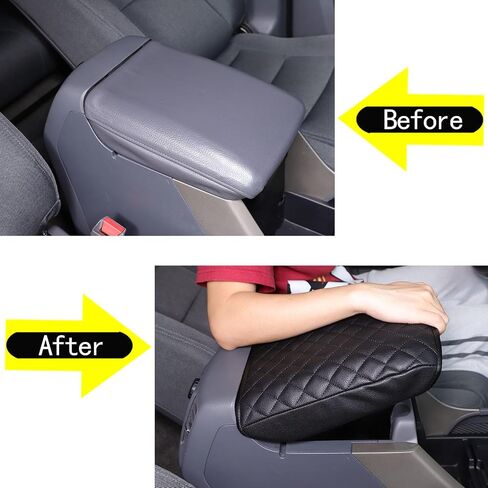 غطاء مسند ذراع وحدة التحكم المركزية لسيارة Honda Pilot 2003 2004 2005 2006 2007 2008 ملحقات، وسادة غطاء مسند ذراع جلدية، حصيرة غطاء صندوق مقعد مسند الذراع (أسود) in Saudi Arabia