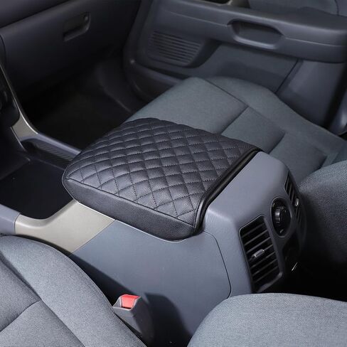 غطاء مسند ذراع وحدة التحكم المركزية لسيارة Honda Pilot 2003 2004 2005 2006 2007 2008 ملحقات، وسادة غطاء مسند ذراع جلدية، حصيرة غطاء صندوق مقعد مسند الذراع (أسود) in Saudi Arabia