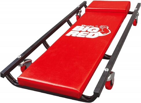 BIG RED TR6453 Torin Rolling Garage/Shop Creeper: 36" Padded Mechanic Cart with 4 Casters, Red, 4-wheel in Saudi Arabia