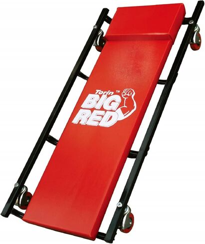 BIG RED TR6453 Torin Rolling Garage/Shop Creeper: 36" Padded Mechanic Cart with 4 Casters, Red, 4-wheel in Saudi Arabia