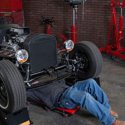 BIG RED TR6453 Torin Rolling Garage/Shop Creeper: 36" Padded Mechanic Cart with 4 Casters, Red, 4-wheel in Saudi Arabia