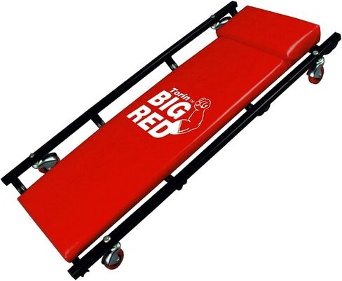BIG RED TR6453 Torin Rolling Garage/Shop Creeper: 36" Padded Mechanic Cart with 4 Casters, Red, 4-wheel in Saudi Arabia