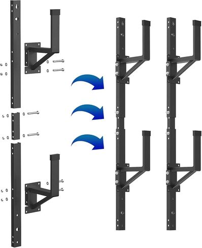 رف سلم مقطورة مثبت على الجانب من الألومنيوم مناسب للجزء الخارجي للمقطورة المغلقة | حامل جانبي للمقطورة العالمية | جانب جدار غرفة الأدوات، سعة 300 رطل، عبوة من سلمين in Kuwait