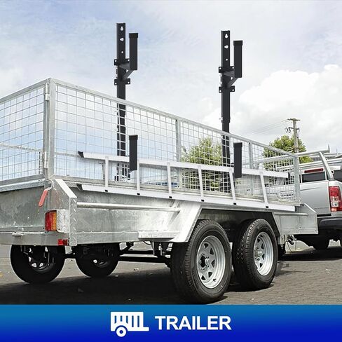 رف سلم مقطورة مثبت على الجانب من الألومنيوم مناسب للجزء الخارجي للمقطورة المغلقة | حامل جانبي للمقطورة العالمية | جانب جدار غرفة الأدوات، سعة 300 رطل، عبوة من سلمين in Kuwait