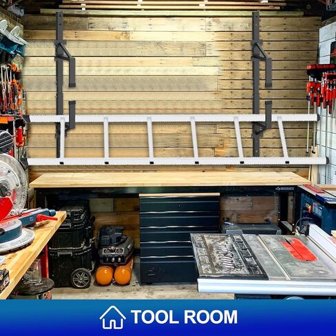 رف سلم مقطورة مثبت على الجانب من الألومنيوم مناسب للجزء الخارجي للمقطورة المغلقة | حامل جانبي للمقطورة العالمية | جانب جدار غرفة الأدوات، سعة 300 رطل، عبوة من سلمين in Kuwait