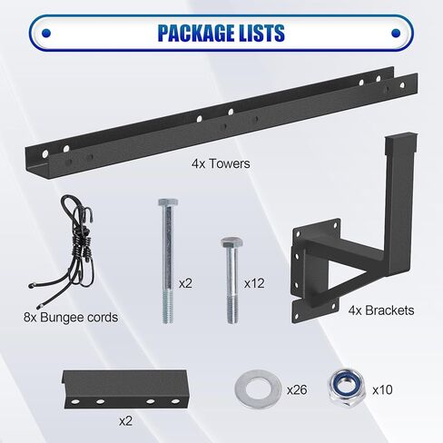 رف سلم مقطورة مثبت على الجانب من الألومنيوم مناسب للجزء الخارجي للمقطورة المغلقة | حامل جانبي للمقطورة العالمية | جانب جدار غرفة الأدوات، سعة 300 رطل، عبوة من سلمين in Kuwait