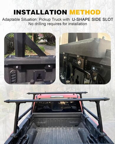 Universal Adjustable Pickup Truck Bed Rack Heavy-Duty Extendable Ladder Rack for Truck Accessories, Fit for Most Pickups F-150, Ranger, Silverado, Ram, Colorado, Canyon.etc in Saudi Arabia