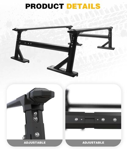 Universal Adjustable Pickup Truck Bed Rack Heavy-Duty Extendable Ladder Rack for Truck Accessories, Fit for Most Pickups F-150, Ranger, Silverado, Ram, Colorado, Canyon.etc in Saudi Arabia