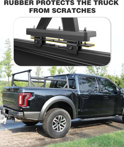 Universal Adjustable Pickup Truck Bed Rack Heavy-Duty Extendable Ladder Rack for Truck Accessories, Fit for Most Pickups F-150, Ranger, Silverado, Ram, Colorado, Canyon.etc in Saudi Arabia