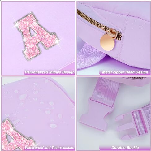 Graduation Gifts for Teens Kids Daughter Sister Her - Birthday Gifts for 3 4 5 6 7 8 9 10 11 12 13 Year Old Girls,Fanny Pack Crossbody Bag Belt Bag Cute Trendy Stuff | Lavender,Initial A in Saudi Arabia