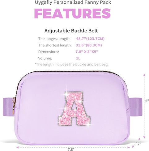 Graduation Gifts for Teens Kids Daughter Sister Her - Birthday Gifts for 3 4 5 6 7 8 9 10 11 12 13 Year Old Girls,Fanny Pack Crossbody Bag Belt Bag Cute Trendy Stuff | Lavender,Initial A in Saudi Arabia
