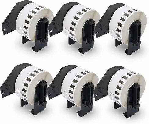 BETCKEY - Compatible Continuous Film Labels Replacement for Brother DK-2211 (1.1 in x 50 ft), Use with Brother QL Label Printers [6 Rolls] in Saudi Arabia