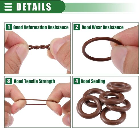 Motoforti Universal O Ring Seal Gasket، Orings Seal Washer استبدال لإصلاح السباكة للسيارات والشاحنات والمقطورات وسيارات الدفع الرباعي، 4 مم معرف × 2.5 مم CS، مطاط، بني، 100 قطعة in Saudi Arabia