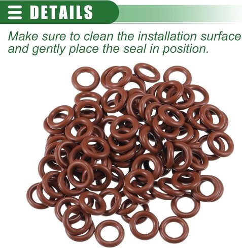 Motoforti Universal O Ring Seal Gasket، Orings Seal Washer استبدال لإصلاح السباكة للسيارات والشاحنات والمقطورات وسيارات الدفع الرباعي، 4 مم معرف × 2.5 مم CS، مطاط، بني، 100 قطعة in Saudi Arabia