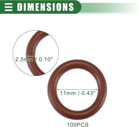 Motoforti Universal O Ring Seal Gasket, Orings Seal Washer Replacement for Plumbing Repair for Cars Trucks SUVs Trailers, 4mm ID x 2.5mm CS, Rubber, Brown, 100pcs in Saudi Arabia