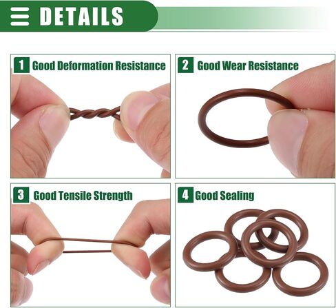 Motoforti Universal O Ring Seal Gasket, Orings Seal Washer Replacement for Plumbing Repair for Cars Trucks SUVs Trailers, 4mm ID x 2.5mm CS, Rubber, Brown, 100pcs in Saudi Arabia