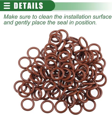 Motoforti Universal O Ring Seal Gasket, Orings Seal Washer Replacement for Plumbing Repair for Cars Trucks SUVs Trailers, 4mm ID x 2.5mm CS, Rubber, Brown, 100pcs in Saudi Arabia