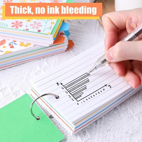 300PCS Index Cards, Lined Index Cards with Dividers Ruled Flash Cards with Ring Floral Cover Note Cards Study Cards Notecards for School Learning Office in Saudi Arabia
