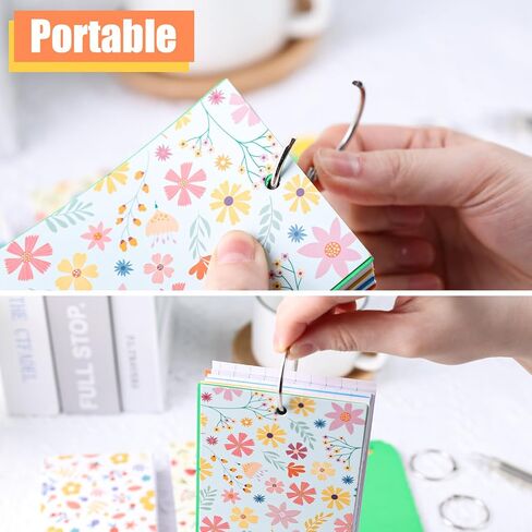 300PCS Index Cards, Lined Index Cards with Dividers Ruled Flash Cards with Ring Floral Cover Note Cards Study Cards Notecards for School Learning Office in Saudi Arabia