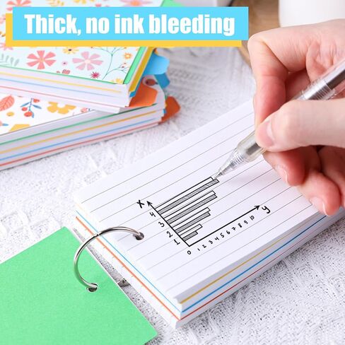 300 قطعة من بطاقات الفهرسة، بطاقات فهرسة مبطنة مع فواصل بطاقات فلاش مسطرة مع غطاء زهري دائري، بطاقات ملاحظات، بطاقات دراسية، بطاقات ملاحظات لمكتب التعلم المدرسي in Kuwait