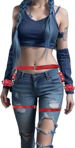 Women Punk Body Harness Belt Waist Lingerie Leg Garters Cage Thigh Party Wave Waist Club Carnival Accessory in Saudi Arabia