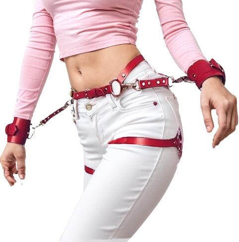 Women Punk Body Harness Belt Waist Lingerie Leg Garters Cage Thigh Party Wave Waist Club Carnival Accessory in Saudi Arabia