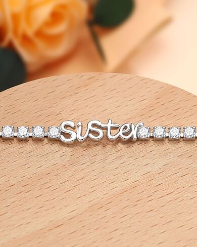 UNGENT THEM Happy Birthday Gifts-Mom Daughter Bestie Cubic Zirconia Tennis Bracelet Christmas Valentins's Day Gifts for Women Her Friends in Saudi Arabia