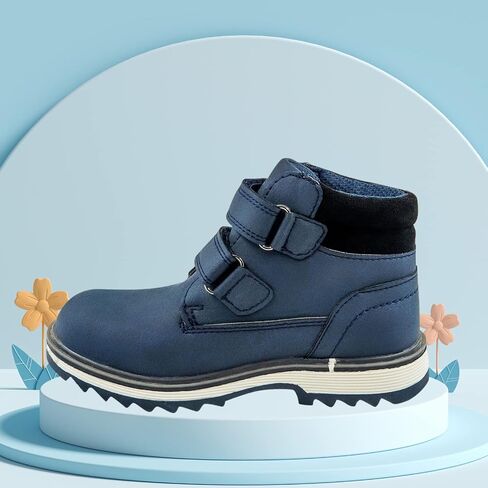 Kids' Hiking Work Boots for Boys Girls, Waterproof Outdoor Ankle Boots with Hook and Loop in Saudi Arabia