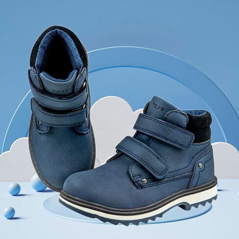 Kids' Hiking Work Boots for Boys Girls, Waterproof Outdoor Ankle Boots with Hook and Loop in Saudi Arabia