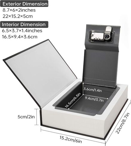 Real Paper Transfer Book Safe, Hollow with Secret Hidden Compartment, Combination Lock, 8.7"×6"×2" (Les Miserables-Combination) in Saudi Arabia