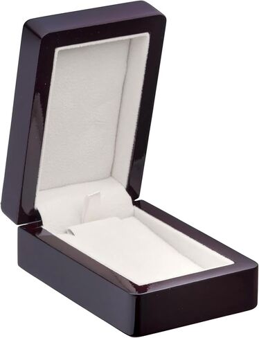 Luxury Piano Wood Pendant/Necklace Box for Jewelry - Ideal for Small Necklaces & Pendant - Rosewood Colored Pendant/Necklace Gift Box - Vanilla Colored Suede Interior Jewelry Box in Saudi Arabia