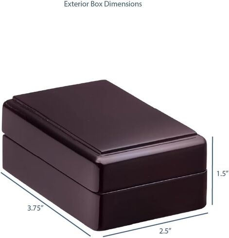 Luxury Piano Wood Pendant/Necklace Box for Jewelry - Ideal for Small Necklaces & Pendant - Rosewood Colored Pendant/Necklace Gift Box - Vanilla Colored Suede Interior Jewelry Box in Saudi Arabia