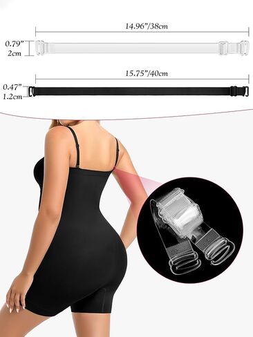 زوجان من أشرطة حمالة الصدر البديلة، حزام مرن شفاف متعدد الألوان وقابل للإزالة لفستان بدون حمالات (اللون: ONYX) in Kuwait