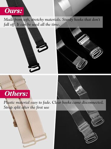 زوجان من أشرطة حمالة الصدر البديلة، حزام مرن شفاف متعدد الألوان وقابل للإزالة لفستان بدون حمالات (اللون: ONYX) in Kuwait